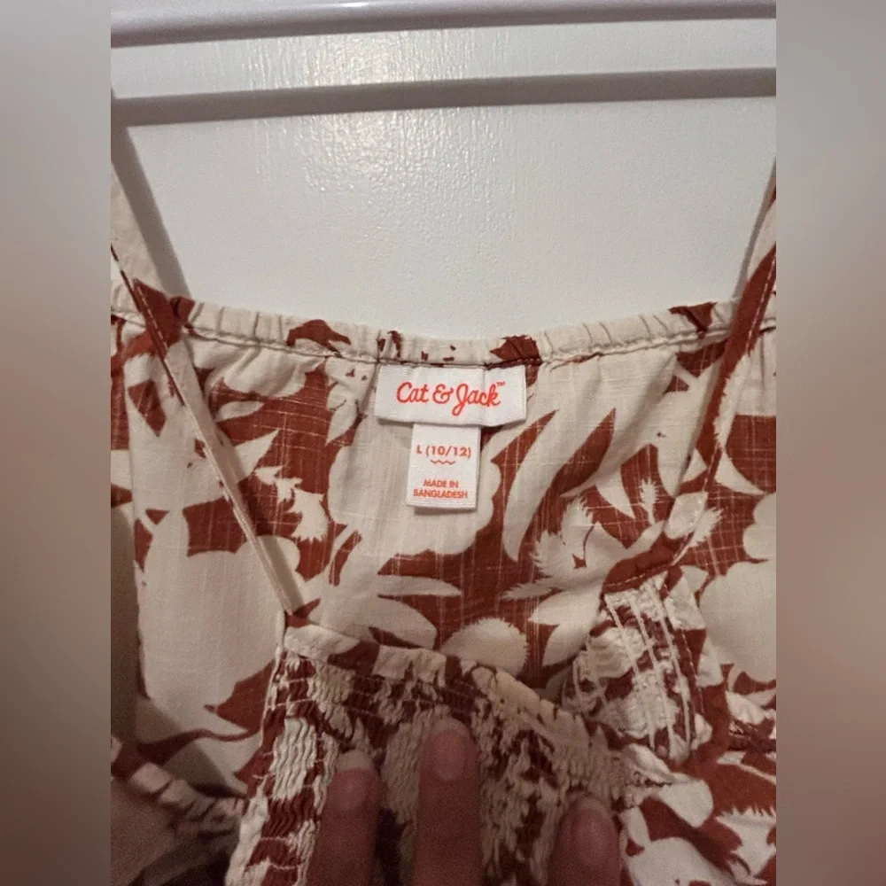 Cat & Jack Brown and Cream Floral Maxi Dress - Picture 3 of 6